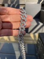 Cuban iced out chain, Verzenden, Zo goed als nieuw, Zilver, Overige materialen