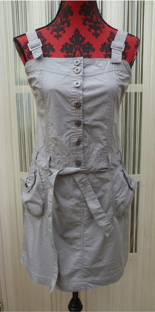 Miss Etam overgooier / jurk grijs maat 36, Kleding | Dames, Jurken, Zo goed als nieuw, Maat 36 (S), Grijs, Boven de knie, Ophalen of Verzenden