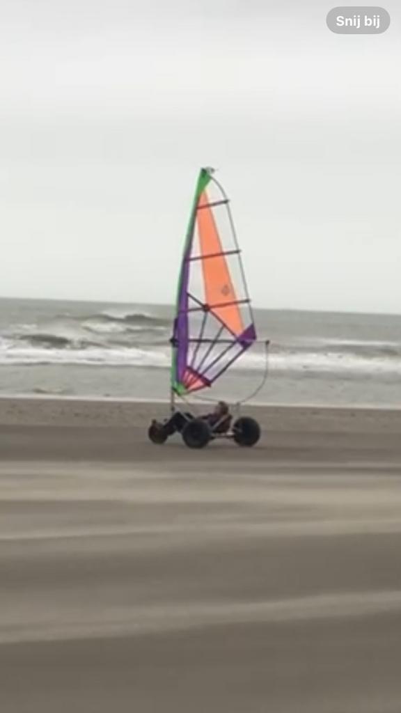 Blokart zeilwagen rvs op basis van Peter Lynn kart, Watersport en Boten, Zeilen en Zeiltoebehoren, Gebruikt, Overige typen, Minder dan 15 m²