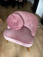 Roze fluwelen fauteuil met kussen!, Ophalen, Eenpersoons, Minder dan 75 cm, Zo goed als nieuw