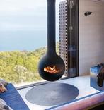 Unieke design haard Focus bathyscafocus houtkachel, Huis en Inrichting, Ophalen, Houtkachel, Zo goed als nieuw, Hangend