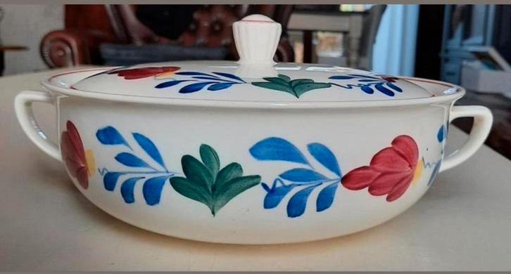 Boerenbont 2x dekschaal, doorsnede 22 cm, Huis en Inrichting, Keuken | Servies, Zo goed als nieuw, Schaal of Schalen, Boerenbont