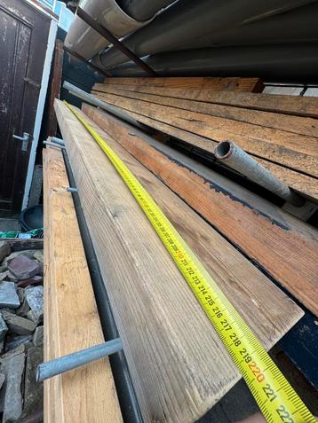 7x vuren balken, geschaafd 7 x 21 cm, (2x 220, 2x 200 cm) beschikbaar voor biedingen