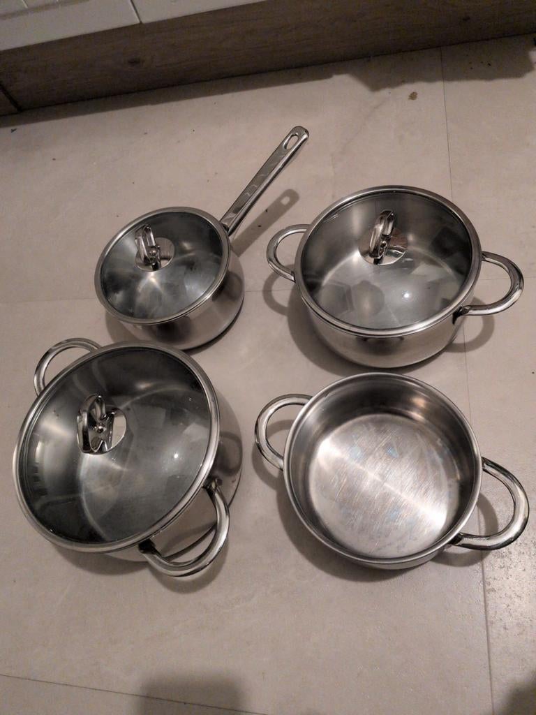 BK Pannenset - RVS, Ophalen, Pannenset, Zo goed als nieuw, Rvs