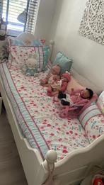 Grenen (krijtverf wit) 1 persoons bed, Ophalen, Gebruikt