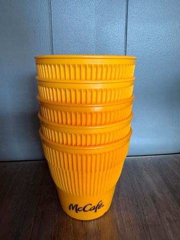 Mccafe McDonald’s bekers geel koffie 5 stuks beschikbaar voor biedingen