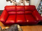 Lederen bankstel, 2- en 3-zits, zo goed als nieuw, Ophalen, Leer, Zo goed als nieuw, Rechte bank