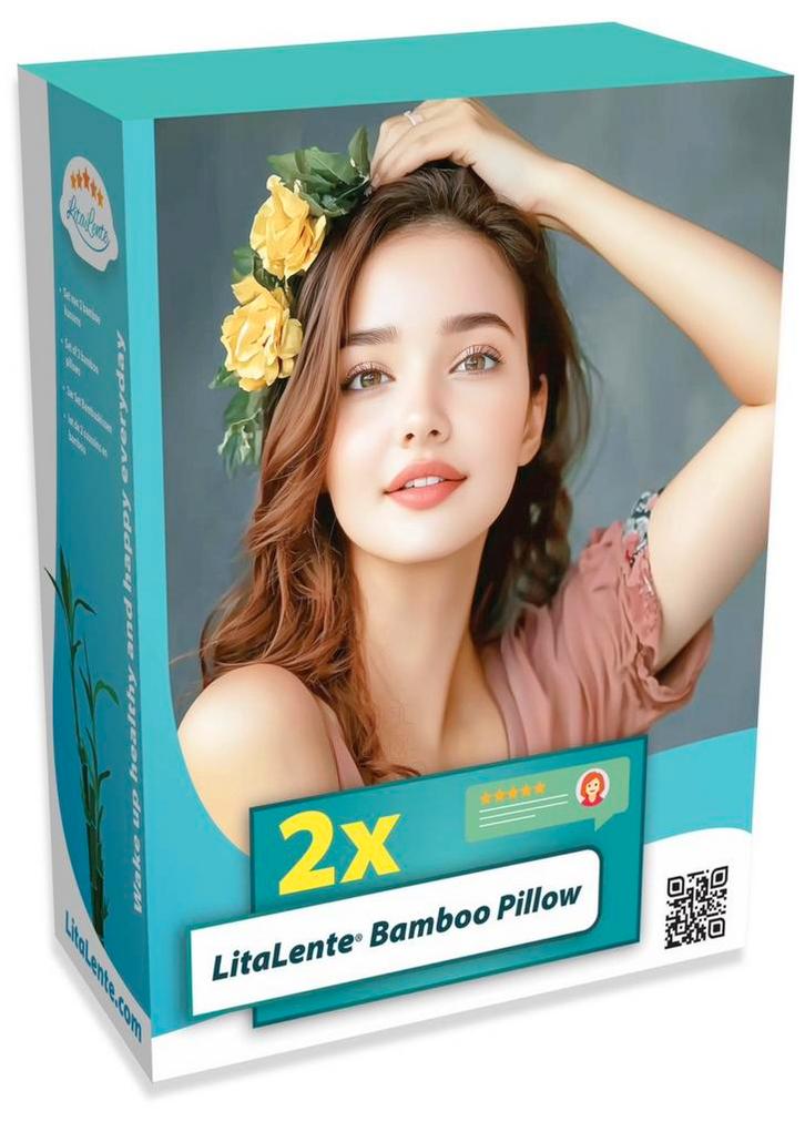 LitaLente Bamboe hoofdkussen (set van 2), Huis en Inrichting, Woonaccessoires | Kussens, Nieuw, Wit, Rechthoekig, Ophalen of Verzenden