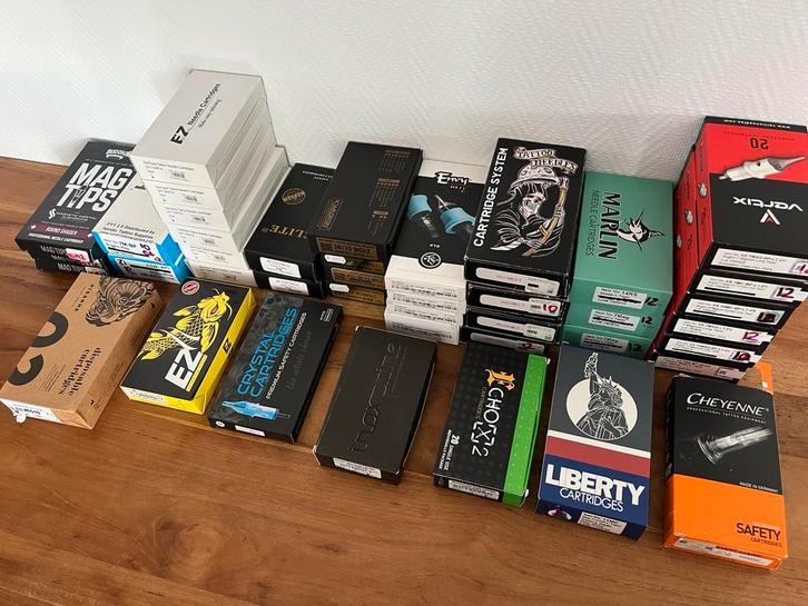 Tattoo Cartridges - Oefenmateriaal tattoo naalden, Hobby en Vrije tijd, Knutselen, Zo goed als nieuw, Materiaal, Ophalen of Verzenden