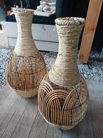 2 grote rotan vazen ibiza style, Ophalen of Verzenden, Zo goed als nieuw