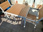 Te koop; tuinset, kleine tafel met 2 stoelen, Ikea Själland, Tuin en Terras, Gebruikt, Aluminium, Tuinset, Ophalen