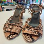 Fred de la Bretoniere sandalen snake bruin zwart 40 nr 43233, Fred de la Bretoniere, Bruin, ., Zo goed als nieuw