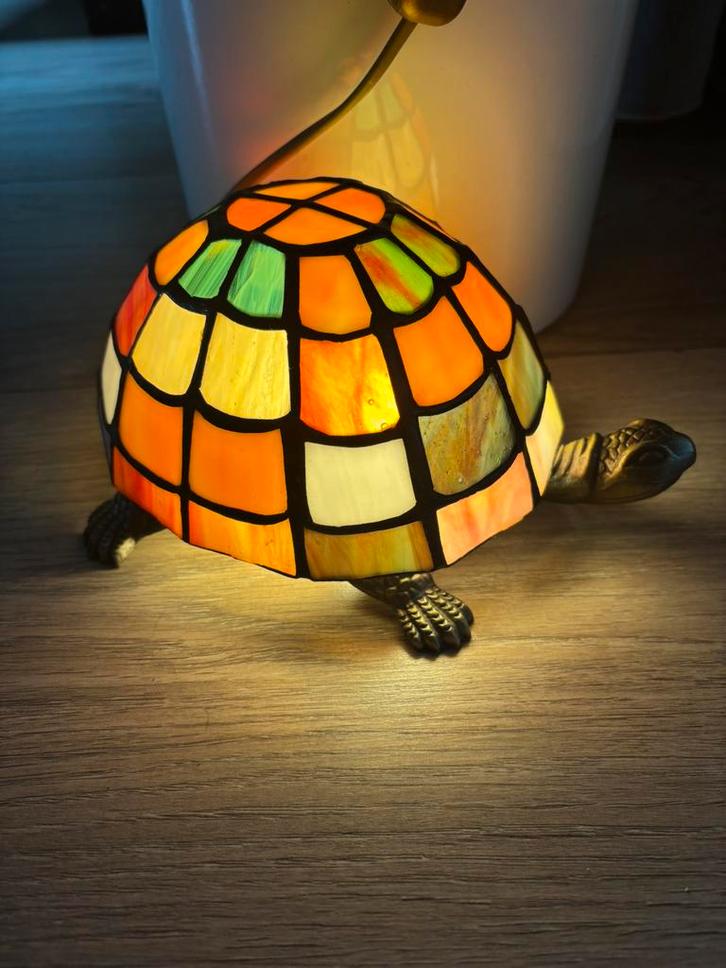 Schildpad lamp diverse kleuren, Huis en Inrichting, Lampen | Tafellampen, Zo goed als nieuw, Minder dan 50 cm, Glas, Metaal, Ophalen of Verzenden