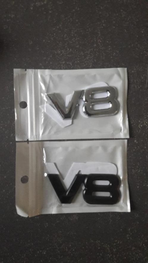 V8 chroom of zwart 3D sticker logo auto car / stickers auto, Verzamelen, Stickers, Nieuw, Auto of Motor, Verzenden