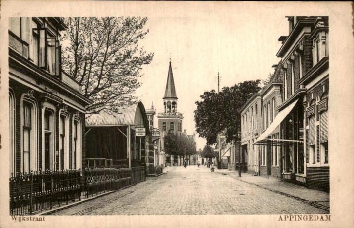 Appingedam - Wijkstraat, Verzamelen, Ansichtkaarten | Nederland, Gelopen, Groningen, Voor 1920, Ophalen of Verzenden