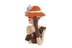 Elegant Dames Sculptuur met Hoed - Bruin Polystone, Ophalen of Verzenden, Nieuw, Mens