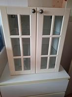 Faktum bovenkasten met vitrine deurtjes en 2 glazen plankjes, Ophalen, Gebruikt, 50 tot 100 cm, Landelijk