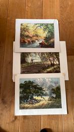3 unieke Aquarellen uit Indonesische, Antiek en Kunst, Ophalen of Verzenden