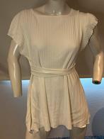 Twinset sjirt met ribbelstof met riem maat s, Wit, Ophalen of Verzenden, Zo goed als nieuw, Korte mouw