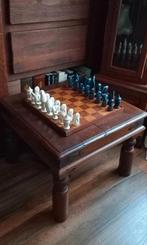 Antiek set schaakspel schaken schaak. (Zonder tafeltje), Ophalen of Verzenden