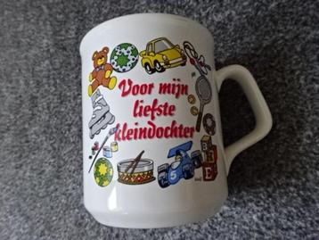 Beker met tekst VOOR MIJN LIEFSTE KLEINDOCHTER beschikbaar voor biedingen