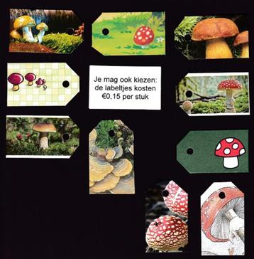 9608) paddestoelen paddenstoelen labeltje(s), 15 cent per st