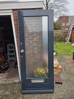 Houten Voordeur met Glas, Doe-het-zelf en Verbouw, Deuren en Horren, Gebruikt, 80 tot 100 cm, Ophalen of Verzenden, Buitendeur