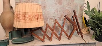 Antieke/vintage Schaarlamp met stoffen kap beschikbaar voor biedingen