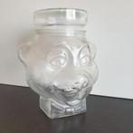 Vintage glazen berenkop snoep pot uit Frankrijk 0804, Ophalen of Verzenden, Zo goed als nieuw