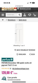 Opdekdeur rechts draaiend 211,5x73 cm, wit afgelakt - Nieuw!, Doe-het-zelf en Verbouw, Deuren en Horren, Ophalen, Minder dan 80 cm