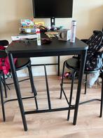 Bartafel met 4 stoelen, Ophalen, Zo goed als nieuw