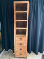 Teakhouten boekenkast met 4 lades., Ophalen, 200 cm of meer, Teakhout, 50 tot 100 cm