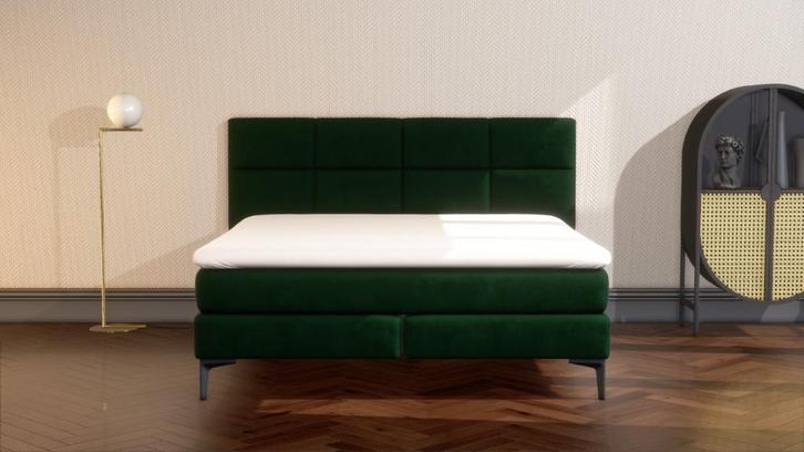 Boxspring Karlsson, Huis en Inrichting, Slaapkamer | Boxsprings, Nieuw, 180 cm, 200 cm, Tweepersoons, Zwart, Ophalen