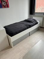 Eenpersoonsbed 90 x 200 met lattenbodem, matras en 2 lades, Ophalen, Gebruikt, 90 cm, Eenpersoons