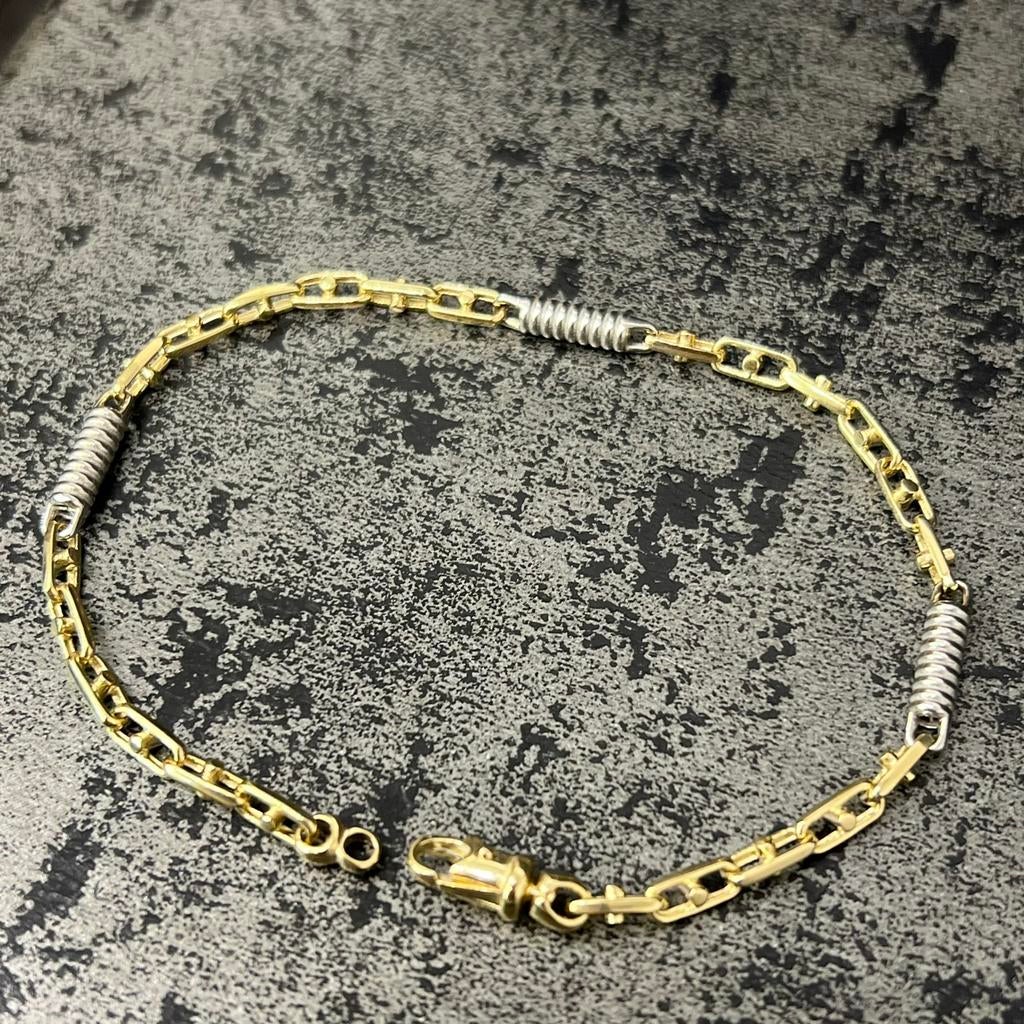 14k gouden armband massief schakel monte carlo, Ophalen of Verzenden, Nieuw, Goud