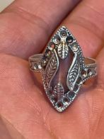 925 Zilveren ring met Rozenkwarts, Gebruikt, Ophalen of Verzenden, 17 tot 18, Met edelsteen