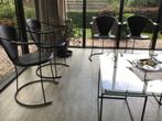 eetkamerstoelen in slank staal/leer, Ophalen, Zwart, Zo goed als nieuw, Metaal