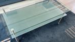 Glazen salontafel, Huis en Inrichting, Ophalen, Gebruikt, 100 tot 150 cm, 50 tot 100 cm