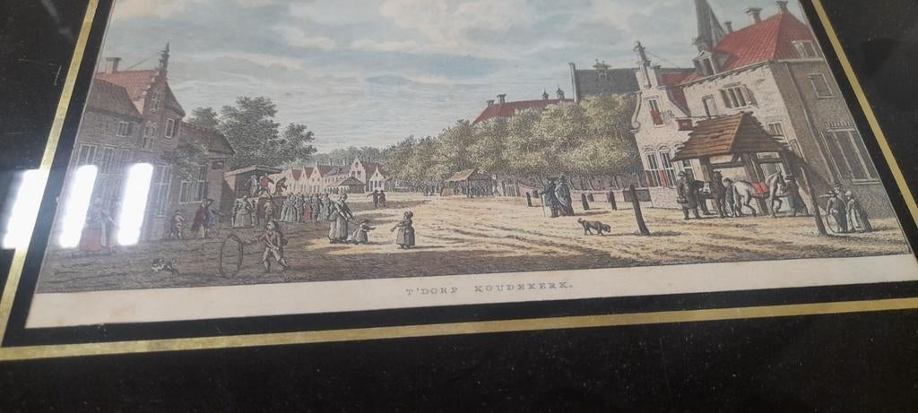 Antieke prent Koudekerke, Ophalen of Verzenden
