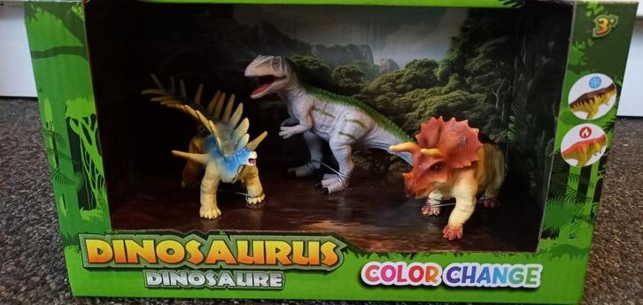 * 3 color change dino’s NIEUW *, Kinderen en Baby's, Speelgoed | Actiefiguren, Nieuw, Verzenden