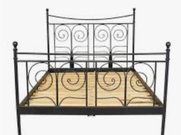 Zwart metalen tweepersoonsbed (Noresund) van IKEA