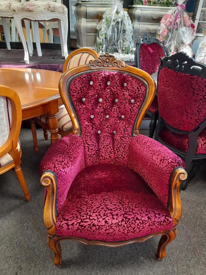 Mooie barok fauteuile geheel opnieuw gestoffeerd strass, Antiek en Kunst, Antiek | Meubels | Stoelen en Banken, Ophalen of Verzenden