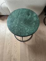 Groen marmeren salon of bijzet tafel, Minder dan 55 cm, Rond, Zo goed als nieuw, Ophalen