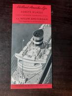 Folder Holland Amerika Lijn NASM Nieuw Amsterdam, Verzamelen, Ophalen of Verzenden, Zo goed als nieuw, Motorboot, Boek of Tijdschrift
