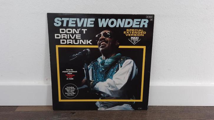 Stevie Wonder ‎– Don't Drive Drunk LP Maxi Single, Cd's en Dvd's, Vinyl Singles, Gebruikt, Maxi-single, R&B en Soul, 12 inch, Ophalen of Verzenden
