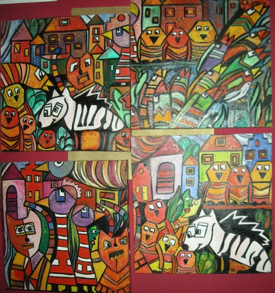 schilderijen modern bij my YS, Antiek en Kunst, Ophalen