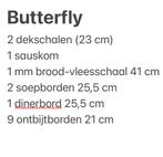 Société Céramique Butterfly Servies, Gebruikt, Ophalen of Verzenden, Overige stijlen, Aardewerk