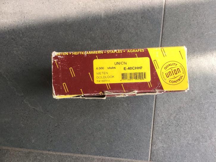 Union Nieten Goldlook 40mm - Volle Doos, Doe-het-zelf en Verbouw, IJzerwaren en Bevestigingsmiddelen, Nieuw, Overige typen, Minder dan 50 mm