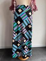 Vintage retro maxi rok met kleurrijke abstracte print, Kleding | Dames, Rokken, Vintage, Blauw, Vintage, Maat 42/44 (L)