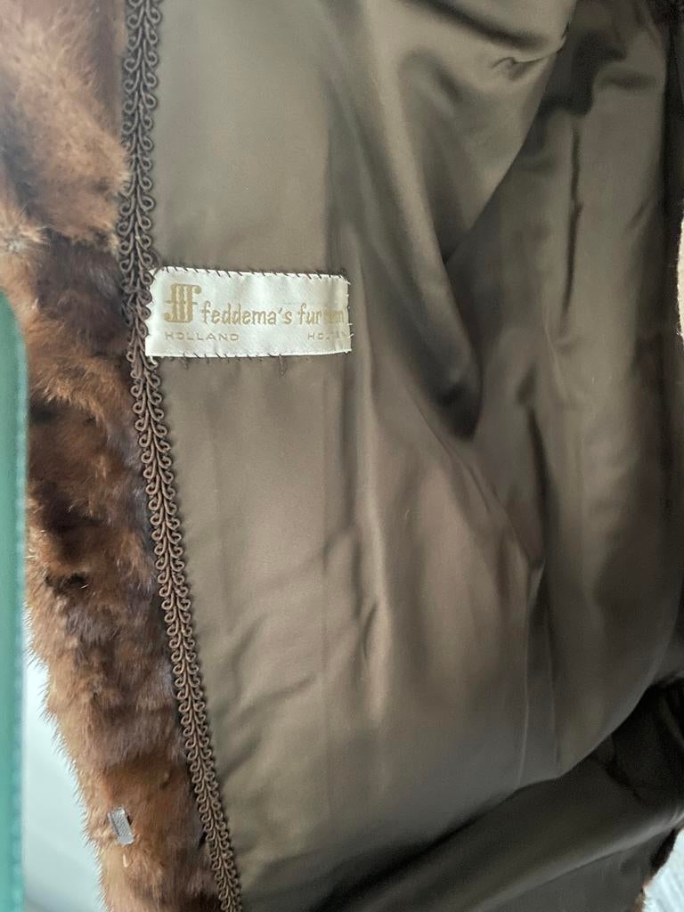 Vintage Feddema's Fur Mink Jas, Ophalen of Verzenden, Gedragen, Maat 42/44 (L), Bruin